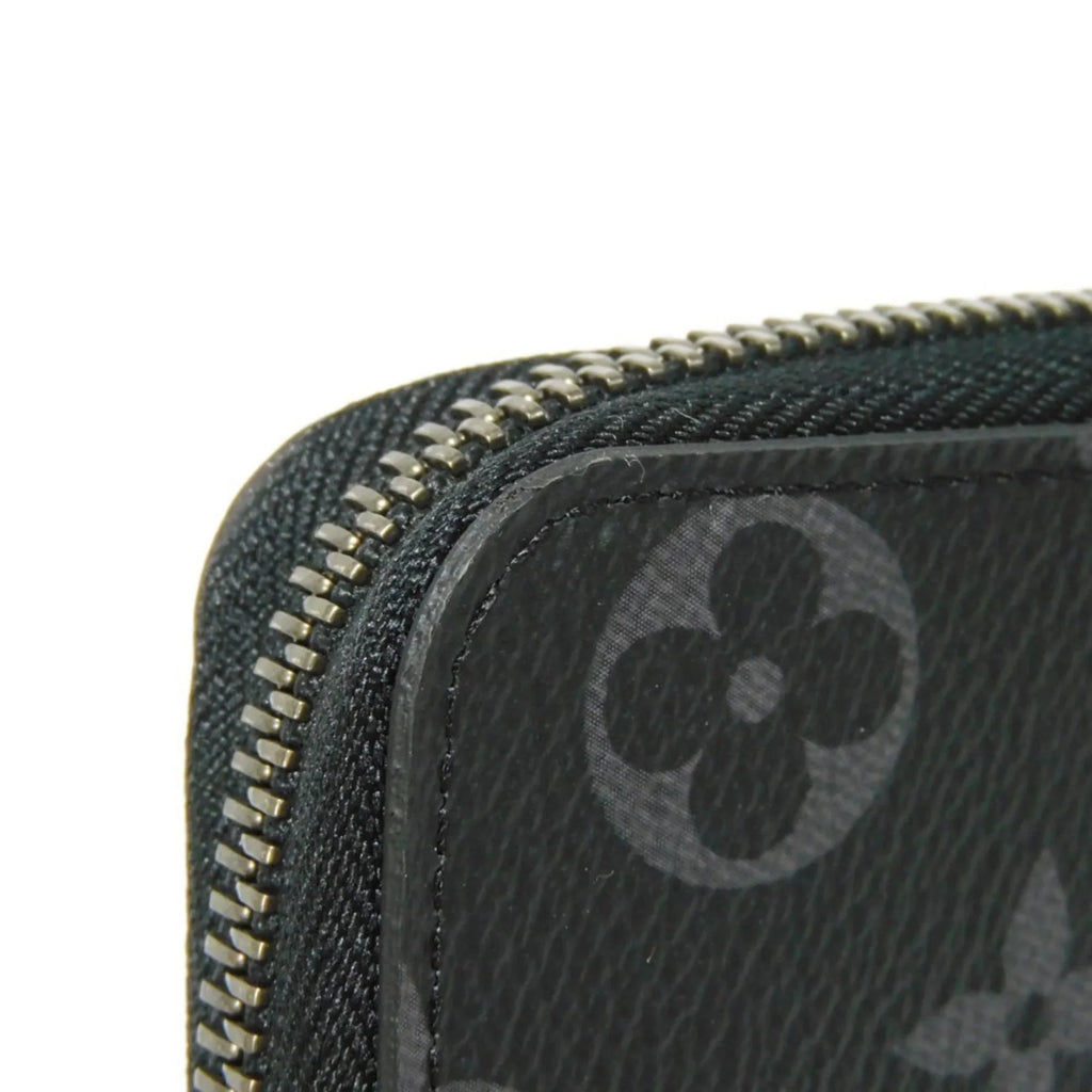 Pre-Owned LOUIS VUITTON Long Wallet Zippy Vertical LV Logo Round Zipper Monogram Eclipse Noir M62295 Men's Billfold (Good)