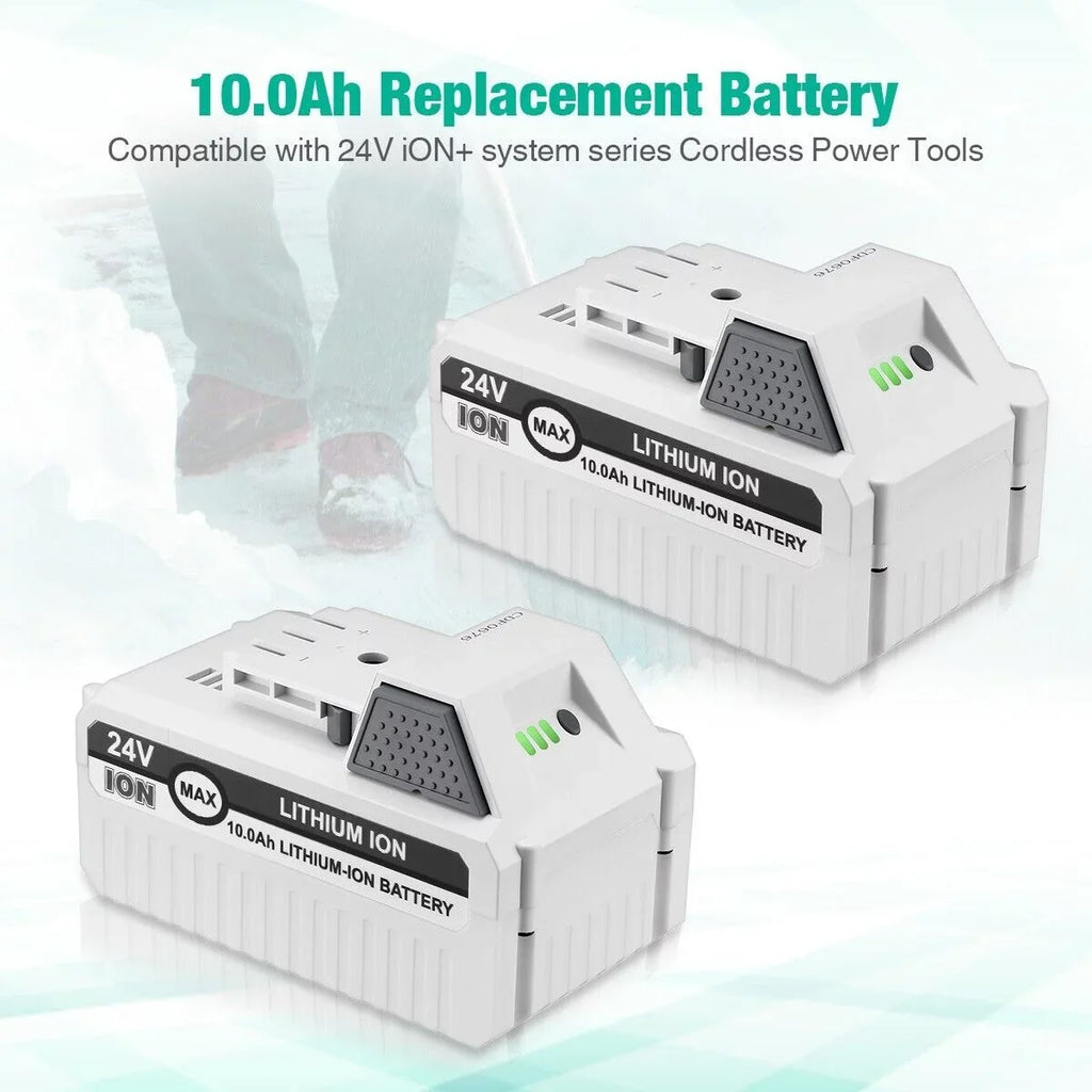 2Packs 10000mAh Li-ion Battery Fitting with Sun Joe and Snow Joe 24V Battery for 24VBAT-LTX 24VBAT-LTW 24VBAT-LTE 24VBAT-LT 24VBAT 24V-X2-SB18 iON+ System for All Joe iON+ 24V Cordless Snow Blower