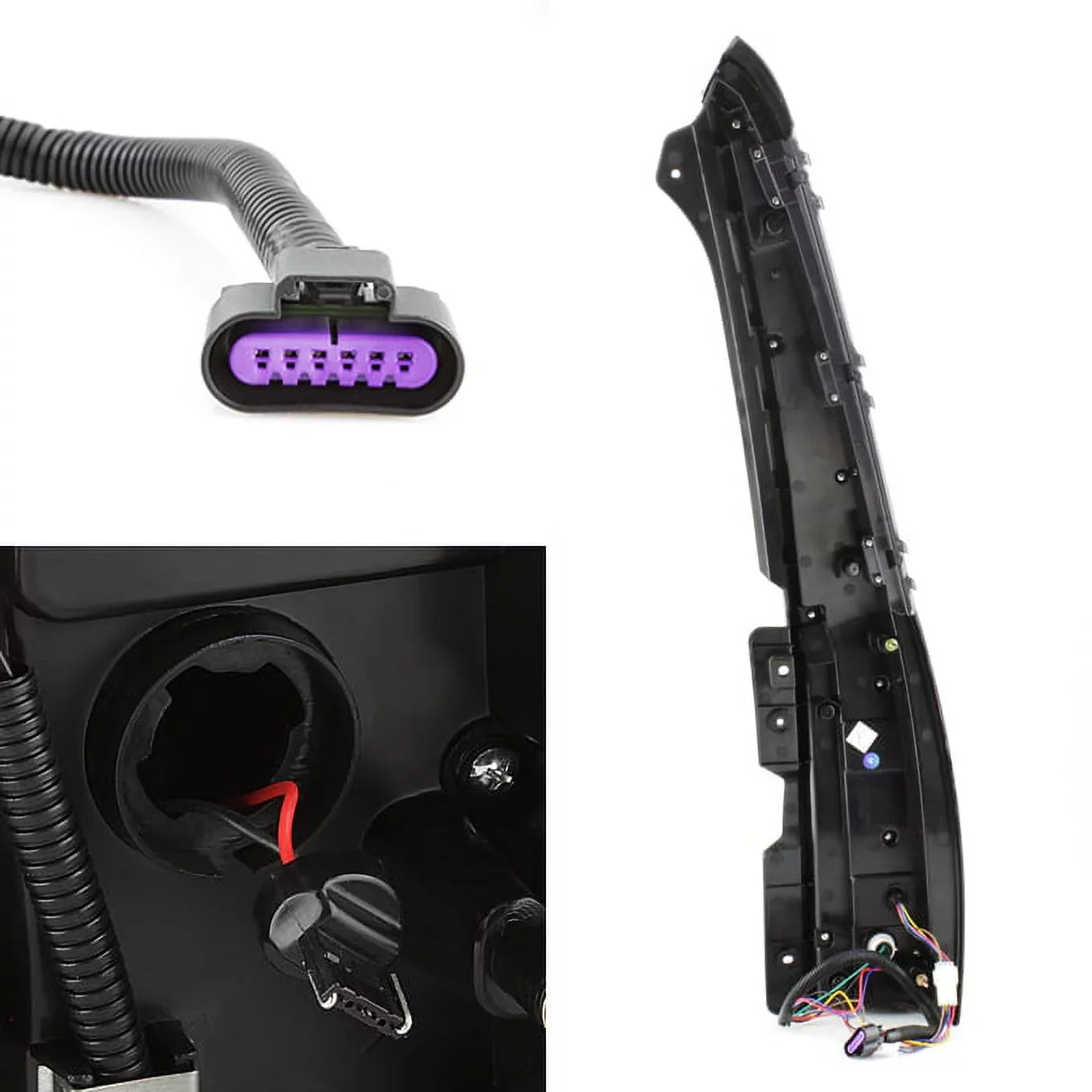 AKKON - For 2007 2008 2009 2010 2011 2012 2013 2014 Cadillac Escalade ESV 2 in 1 LED Tail Lights Set - Black
