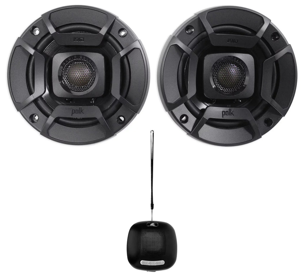 (2) Polk Audio DB402 4" 270w Car/Marine/ATV/Motorcycle Speakers+Speaker