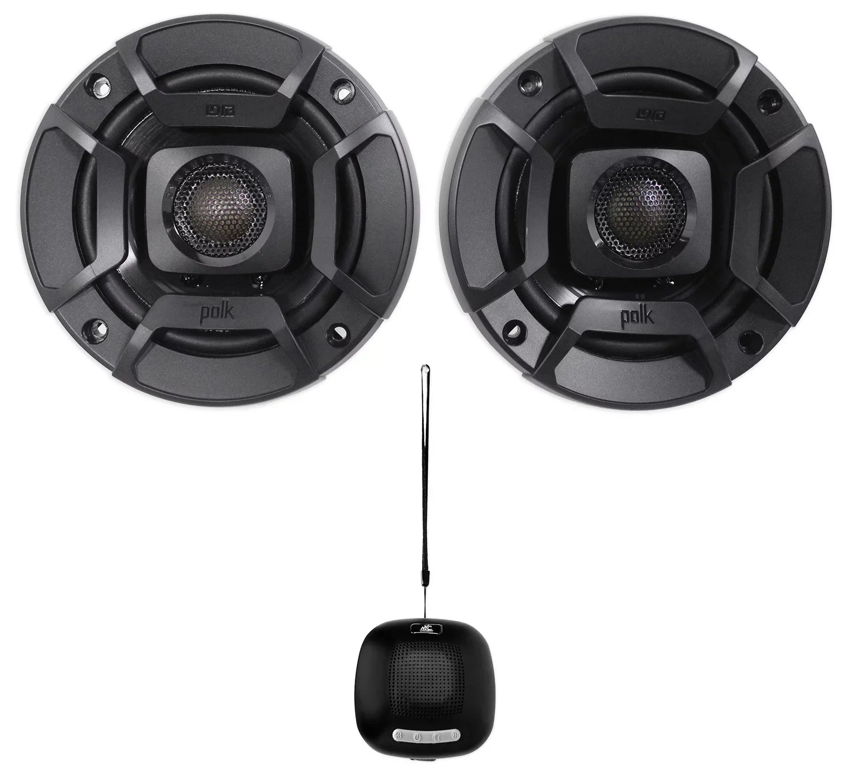 (2) Polk Audio DB402 4" 270w Car/Marine/ATV/Motorcycle Speakers+Speaker