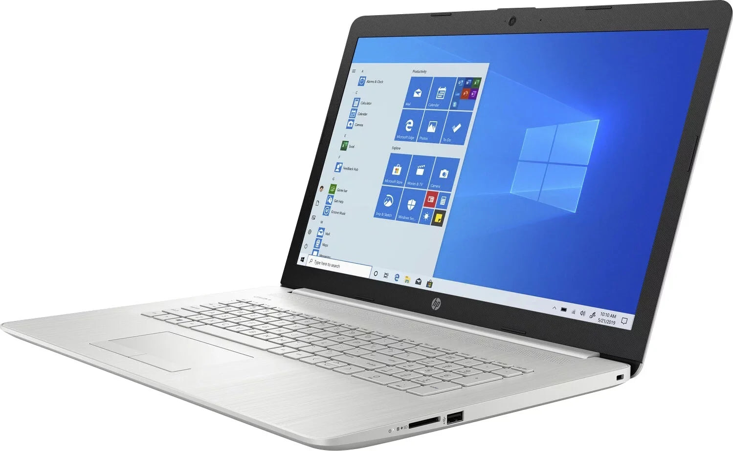 HP 17.3" FHD (1920 x 1080) Laptop, Intel Core i5-1135G7 up to 4.2GHz, Intel Iris Xe Graphics, 8GB DDR4 RAM, 256GB PCIe SSD, Win10 Home, Webcam, Wifi 5, Natural Silver, With MTC Mousepad