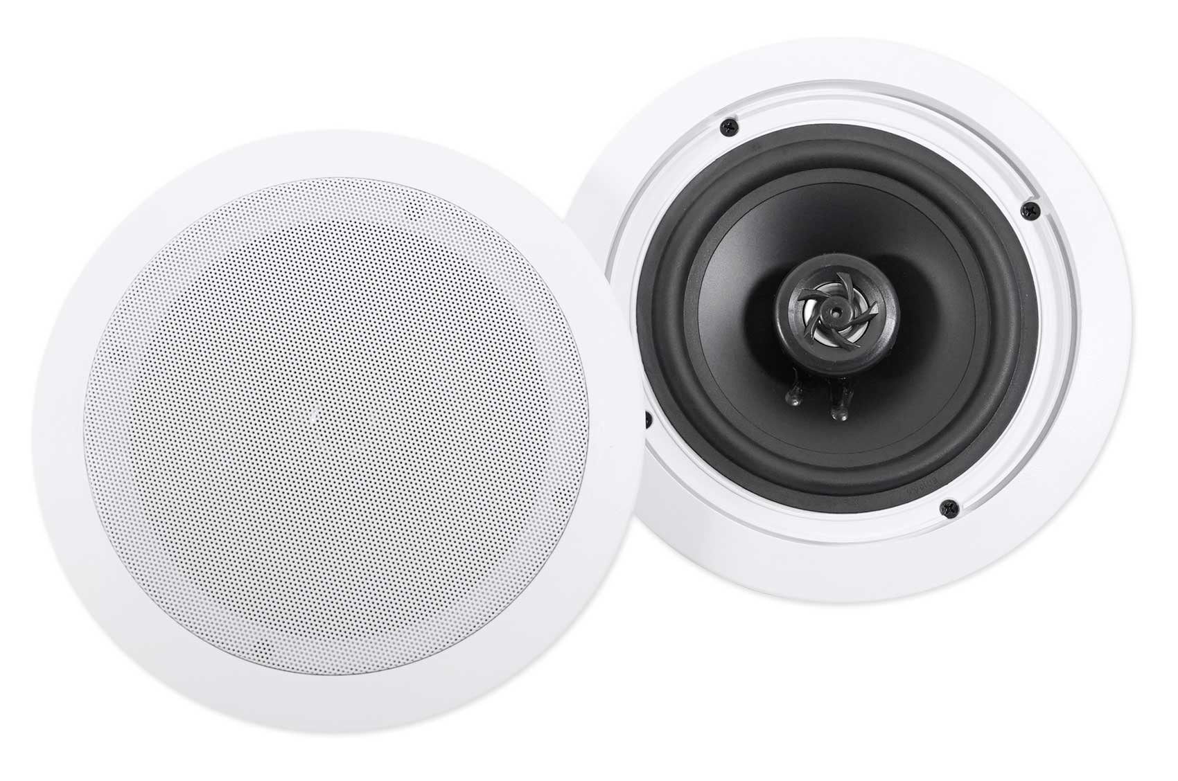 Rockville LED Tube Amp/Home Theater Receiver+(8) 6.5" White Ceiling Speakers