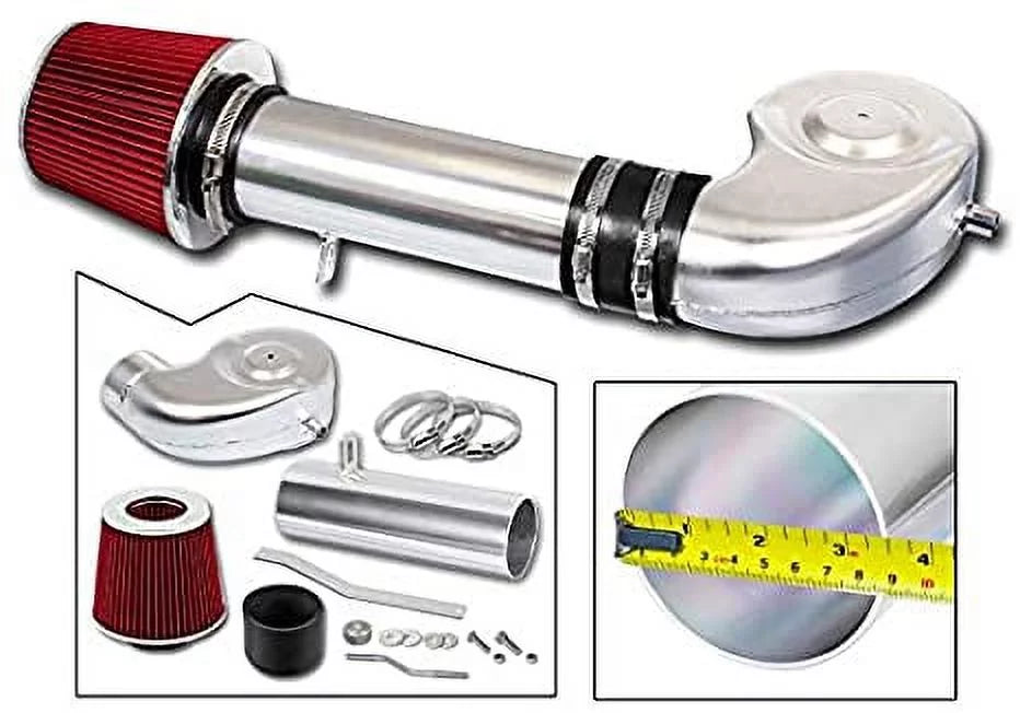 Rtunes Racing Short Ram Air Intake Kit + Filter Combo RED Fitting For 94-01 Dodge Ram 1500 5.2L&5.9L / 94-02 Dodge Ram 5.9L V8
