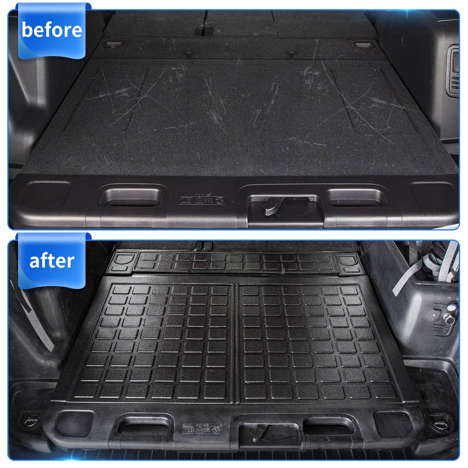 Floor Mats Suitable with Toyota 4Runner 2013-2023 Trunk Mat Cargo Liner Cargo Mat All Environment Trunk Liner 2022 4 Runner Accessories (Trunk Mat+Floor Mats,Fit W/Sliding Tray)