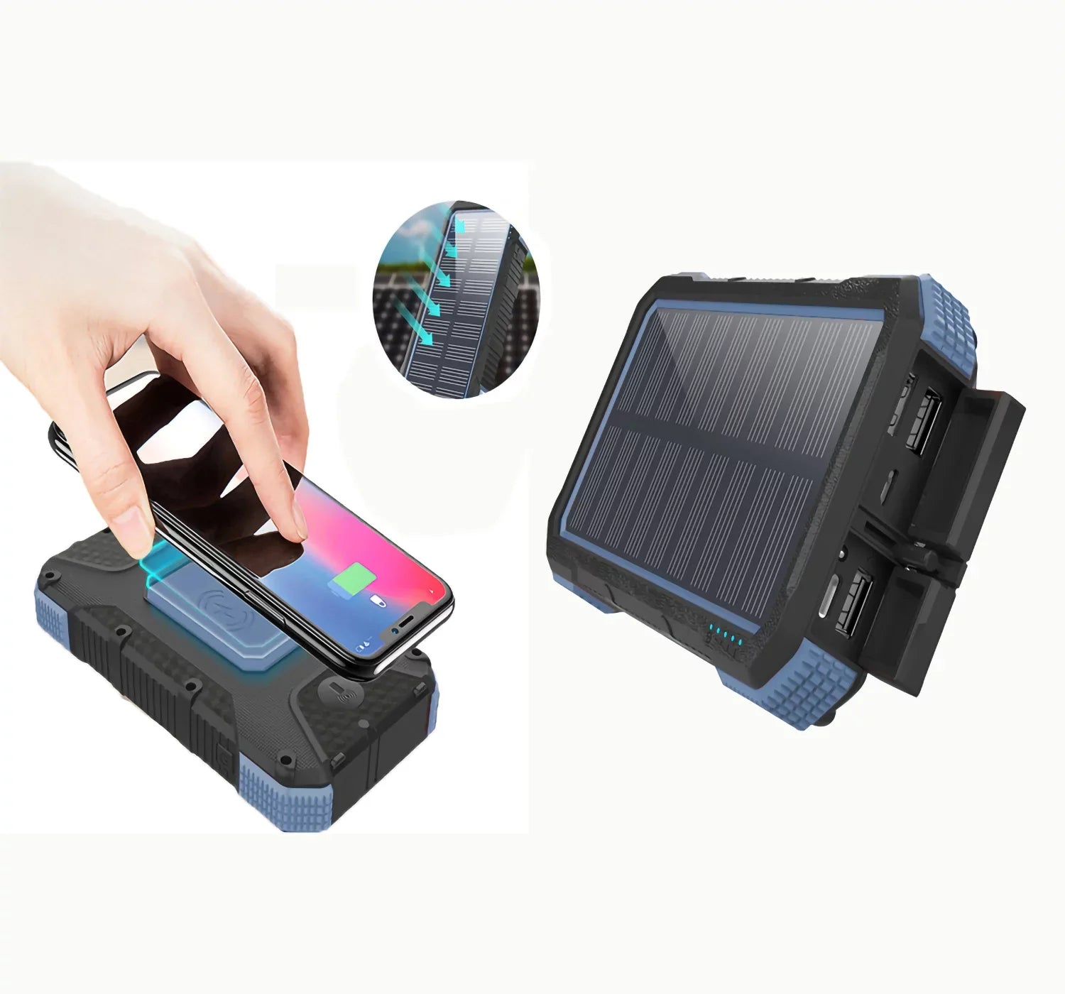 Portable Wireless Charging Power Bank Solar Powered 26800mAh Outdoor Charger