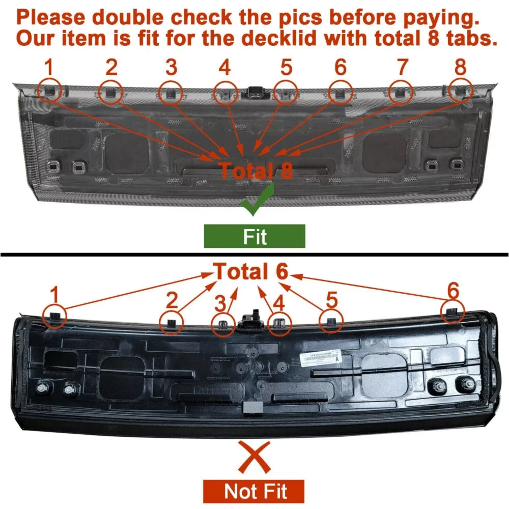 For Ford 2015-2021 Mustang Gt Carbon Fiber Print Rear Trunk Panel Decklid Protection