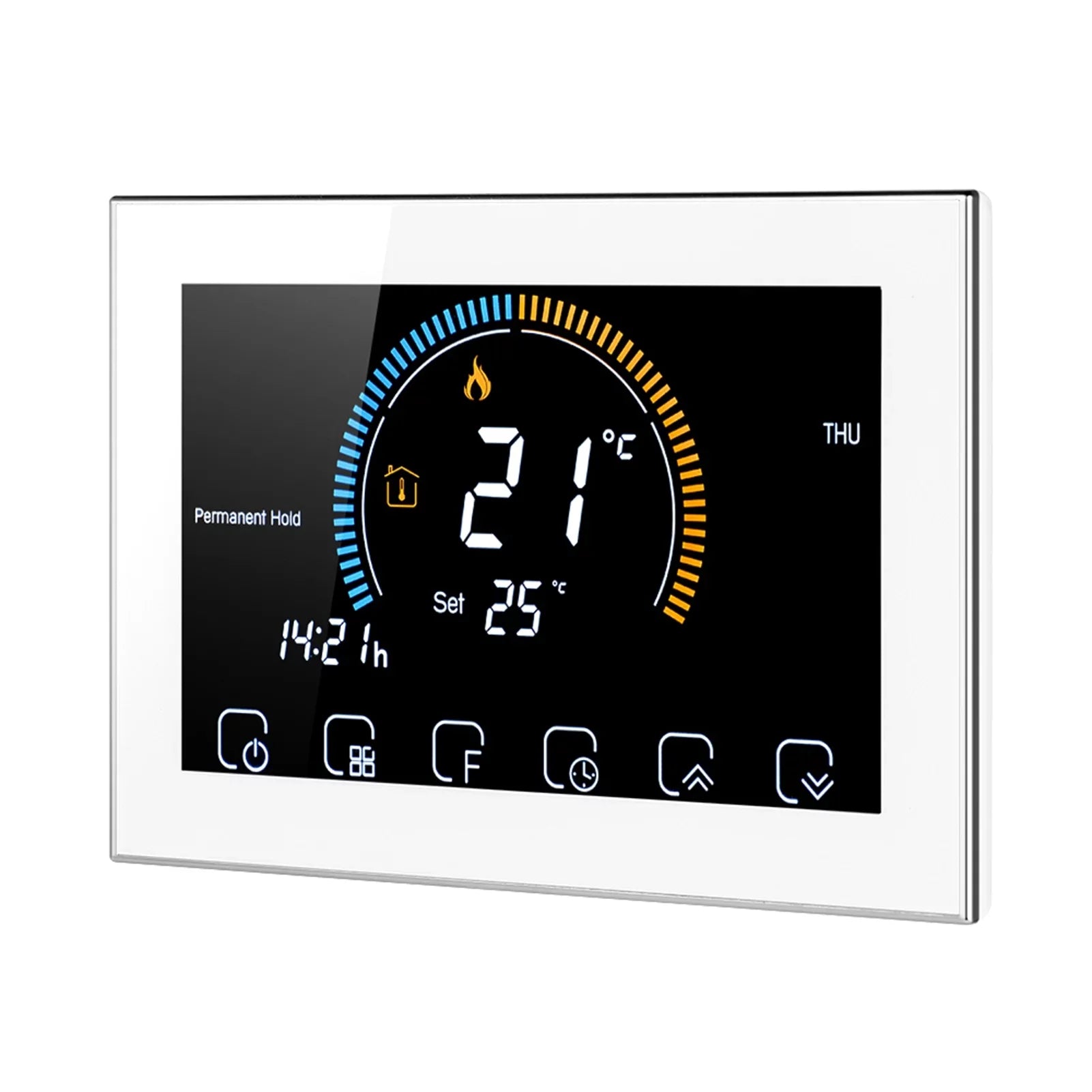 95-240V Smart Programmable 5+1+1 Six Periods Voice APP Control Backlight LCD / Gas Boiler Heating Thermoregulator with Index Humidity Display Lock Function Fitting with Echo Home Tma