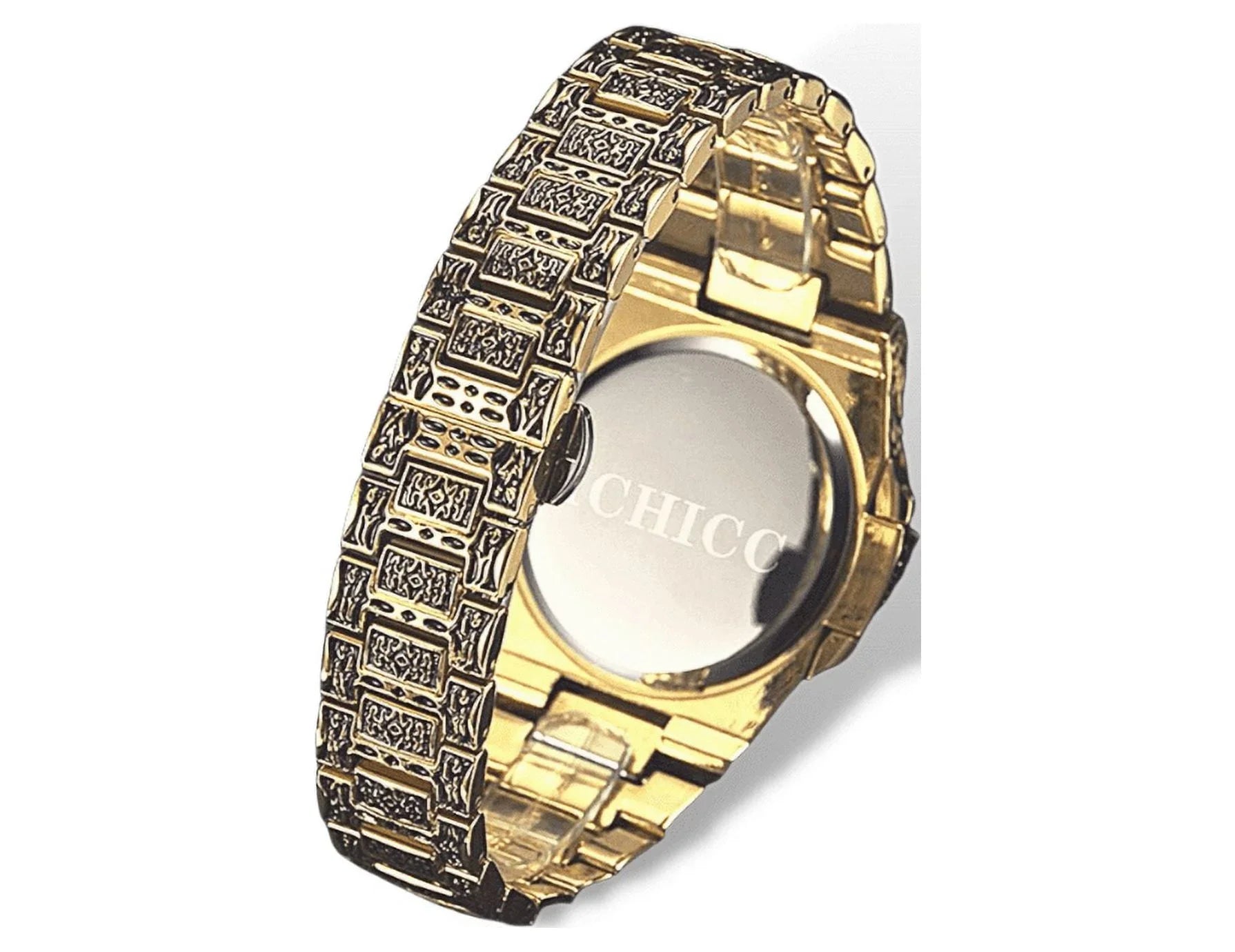 Vintage Gold Watch for Men GIFT Analogue Quartz Wrist Watches with Calendar Stainless Steel Strap