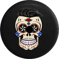 2018 2019 Wrangler JL Backup Camera Sugar Skull Tattoo with Hair Spare Tire Shield for Jeep RV 32 Inch