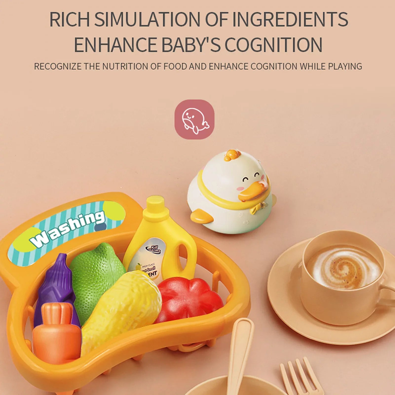 Nebublu Furnishing articles,Play A Slide 22pcs Kitchen 180°Rotatable Dishwasher Pretend Role Pretend Play Role Play Kitchen Pretend 2-in-1 Kitchen Slide 22pcs Kitchen Sink 2-in-1 Toddler Sink Arealer