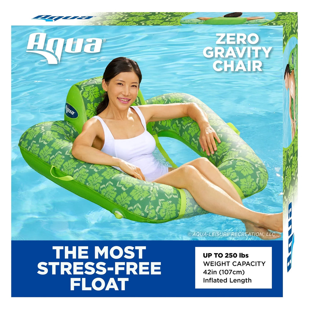 Aqua Leisure Campania 2in1 Lounger, Floral & Zero Gravity Pool Float