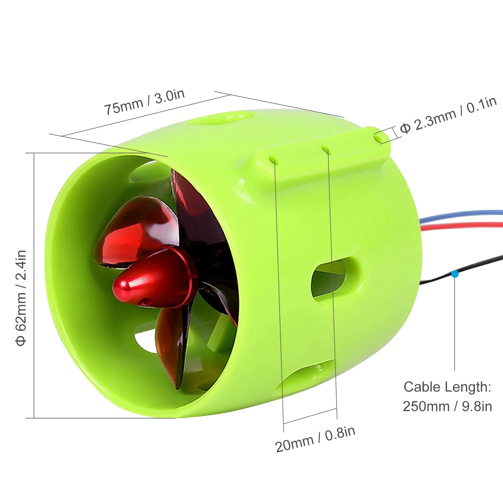 OWSOO 1000KV Underwater Brushless Motor Clockwise with with 4-Blade Propellers 12-24V Waterproof Electric Motor Drive Engine for Bait Craft Nest Ship