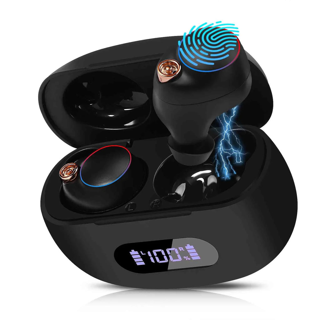 UrbanX True Wireless Bluetooth Earbuds + Charging Case, Black, Dual Connect, IPX5 Water Resistance, Bluetooth 5.2 Connection, Balanced, Bass Boost Matching with Lenovo Tab P11 Gen 2