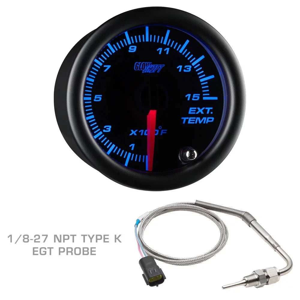 GlowShift 2014-2019 Chevrolet Silverado Duramax Tan Triple Gauge Package with Black 7 Color DS1 Gauge Set