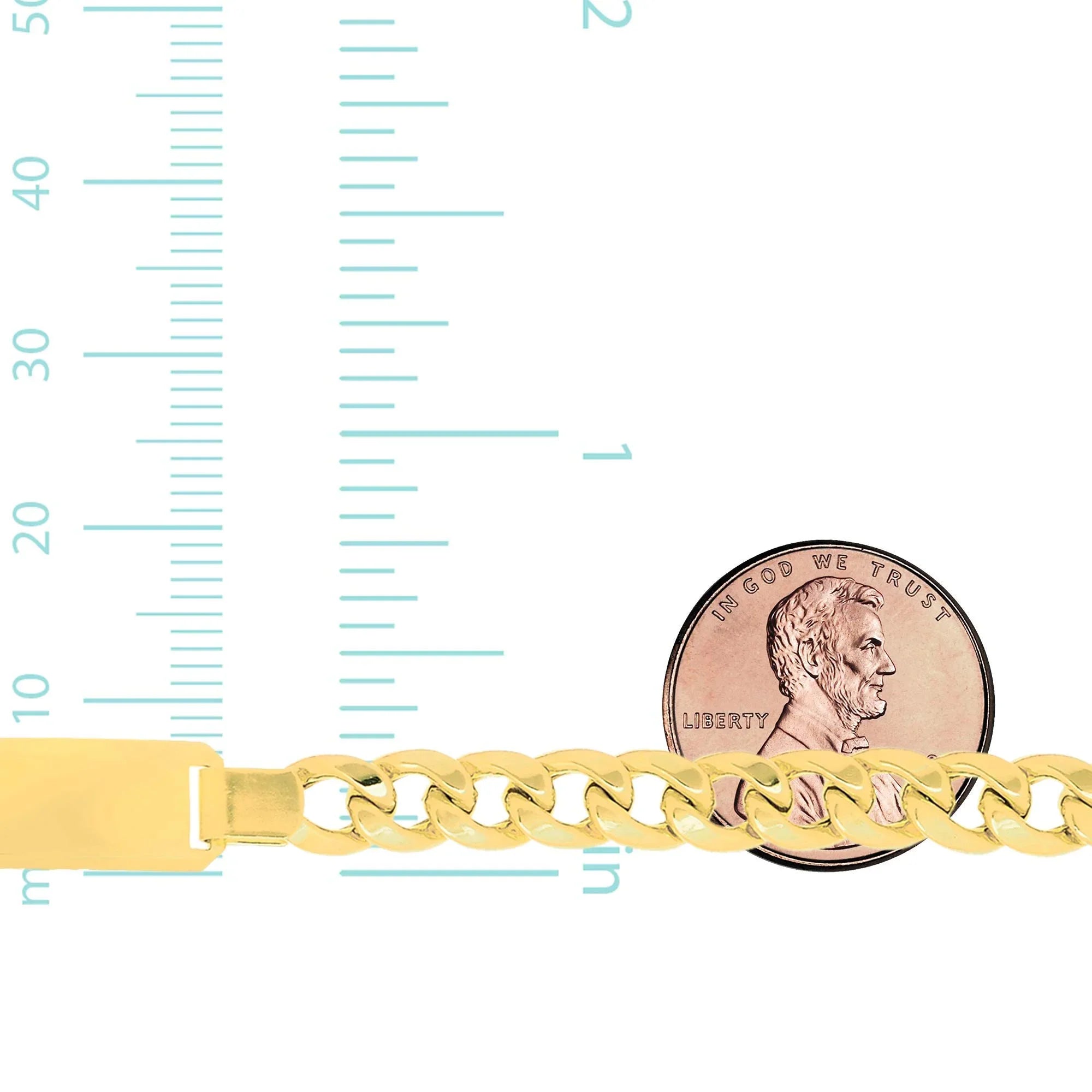 JewelStop 14k Yellow Gold 8mm Lite Miami Cuban Men's Link ID-Bracelet, Lobster Clasp 8.5 Inches, 19.2gr.