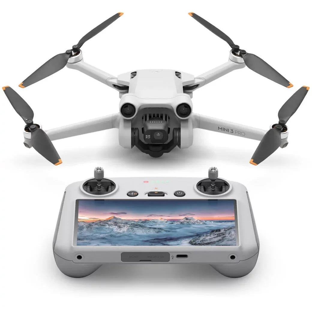 DJI Mini 3 Pro Camera Drone Quadcopter + RC Smart Remote Control (With Screen), 4K/60fps Video, 48MP Photo, 34min Flight Time, 3 Directional Obstacle Sensing Bundle w/ Deco Gear Backpack &Accessories