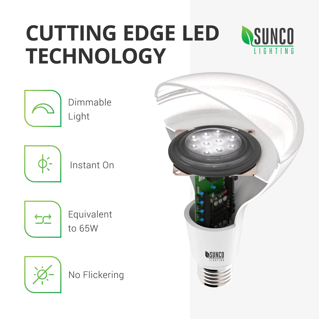 Sunco Lighting 32 Pack BR30 LED Bulb, 11W=65W, 3000K Warm White, 850 LM, E26 Base, Dimmable, Indoor Flood Light for 5" or 6" Cans - UL & Energy Star