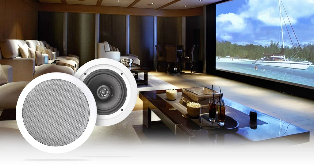 Rockville LED Tube Amp/Home Theater Receiver+(8) 6.5" White Ceiling Speakers