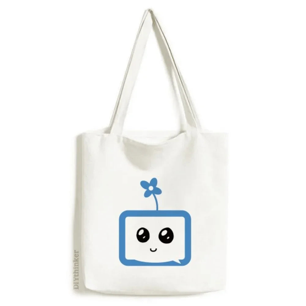 Clover Sle Small TV Happy Original Tote Canvas Bag Shopping Satchel Casual Handbag
