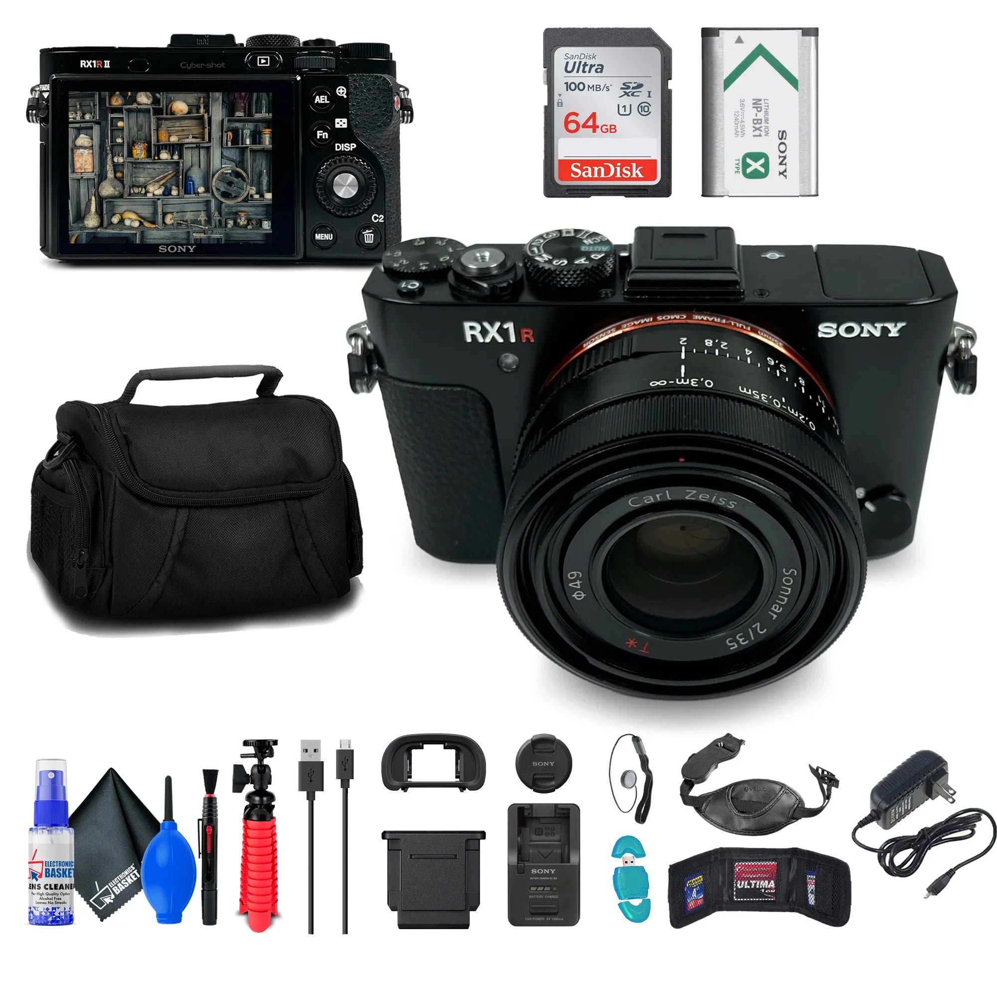 Sony Cyber-shot DSC-RX1R II Digital Camera + 64GB Card + Card Reader + More