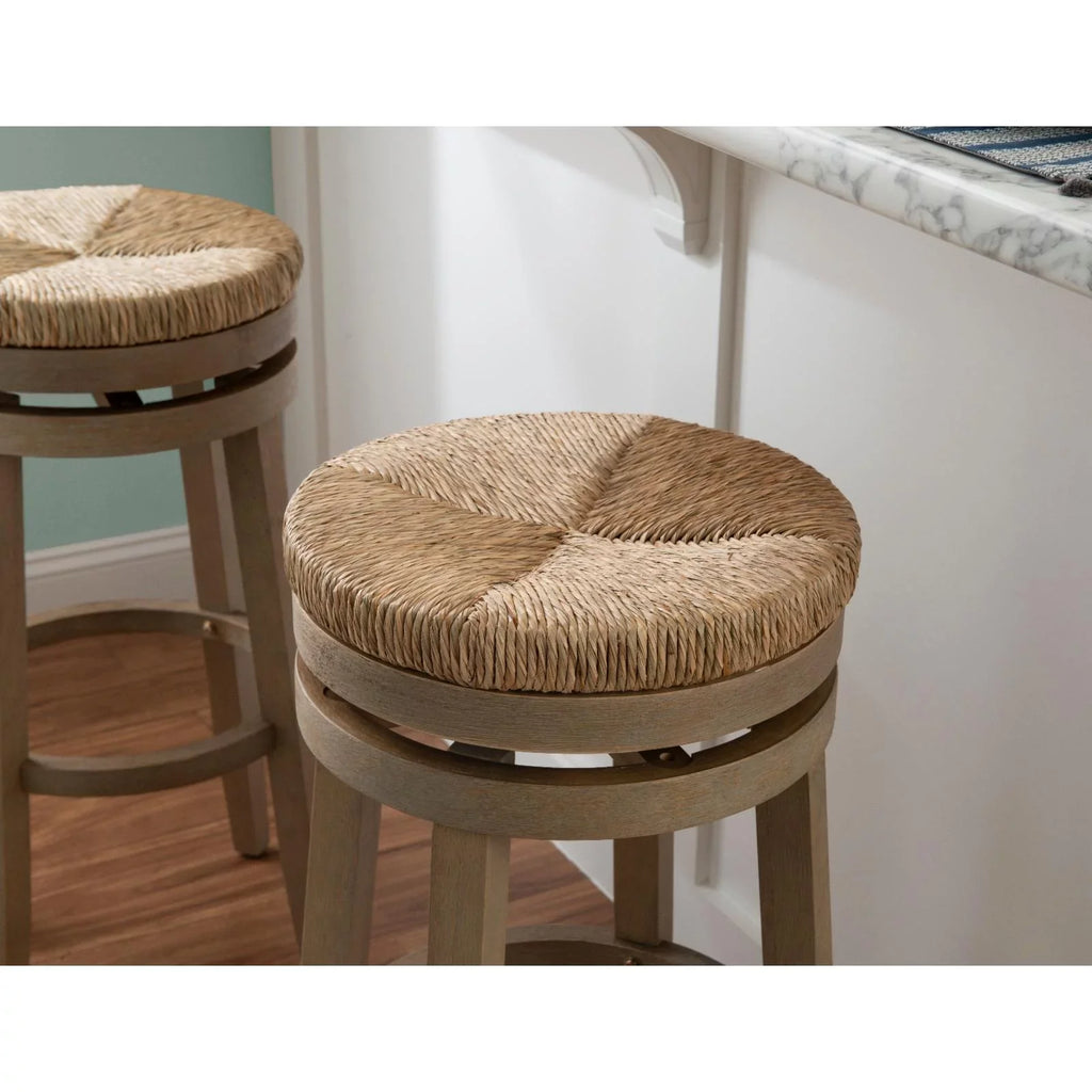 Powell Morgan 31 in. Swivel Bar Stool - Natural with Natural Rush