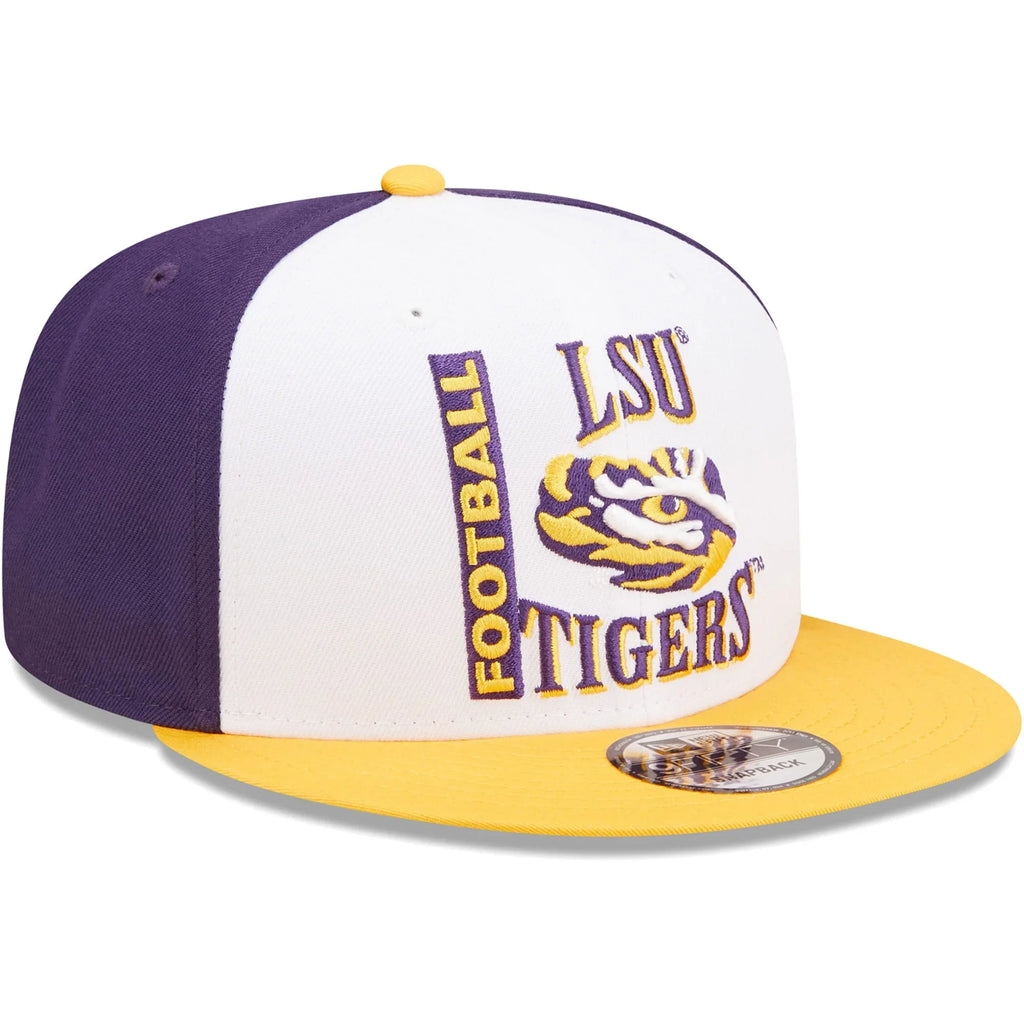 Men's New Era White/Purple LSU Tigers Retro Sport 9FIFTY Snapback Hat - OSFA