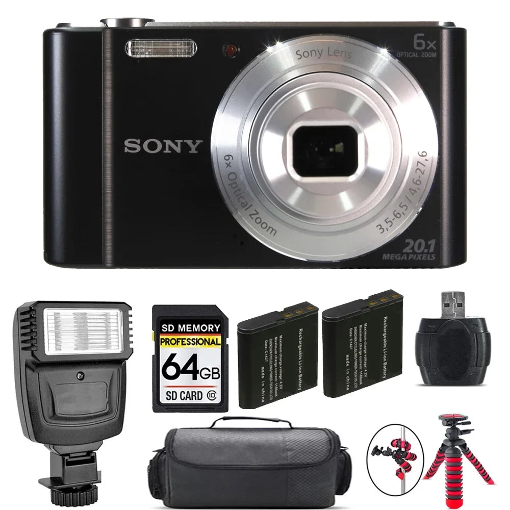 Sony Cyber-shot DSC-W810 Digital Camera + Extra Battery + Flash - 64GB Kit