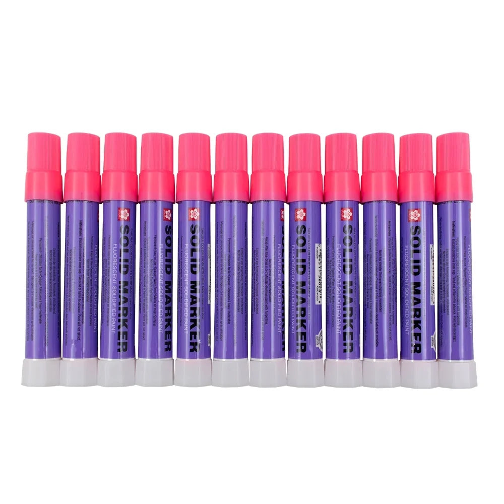 Sakura Fluorescent Pink Solid Paint Markers 12 Piece Set Dozen Auto Art Car Dealer Twist Up for Indoor & Outdoor Various Surfaces 14F-392F