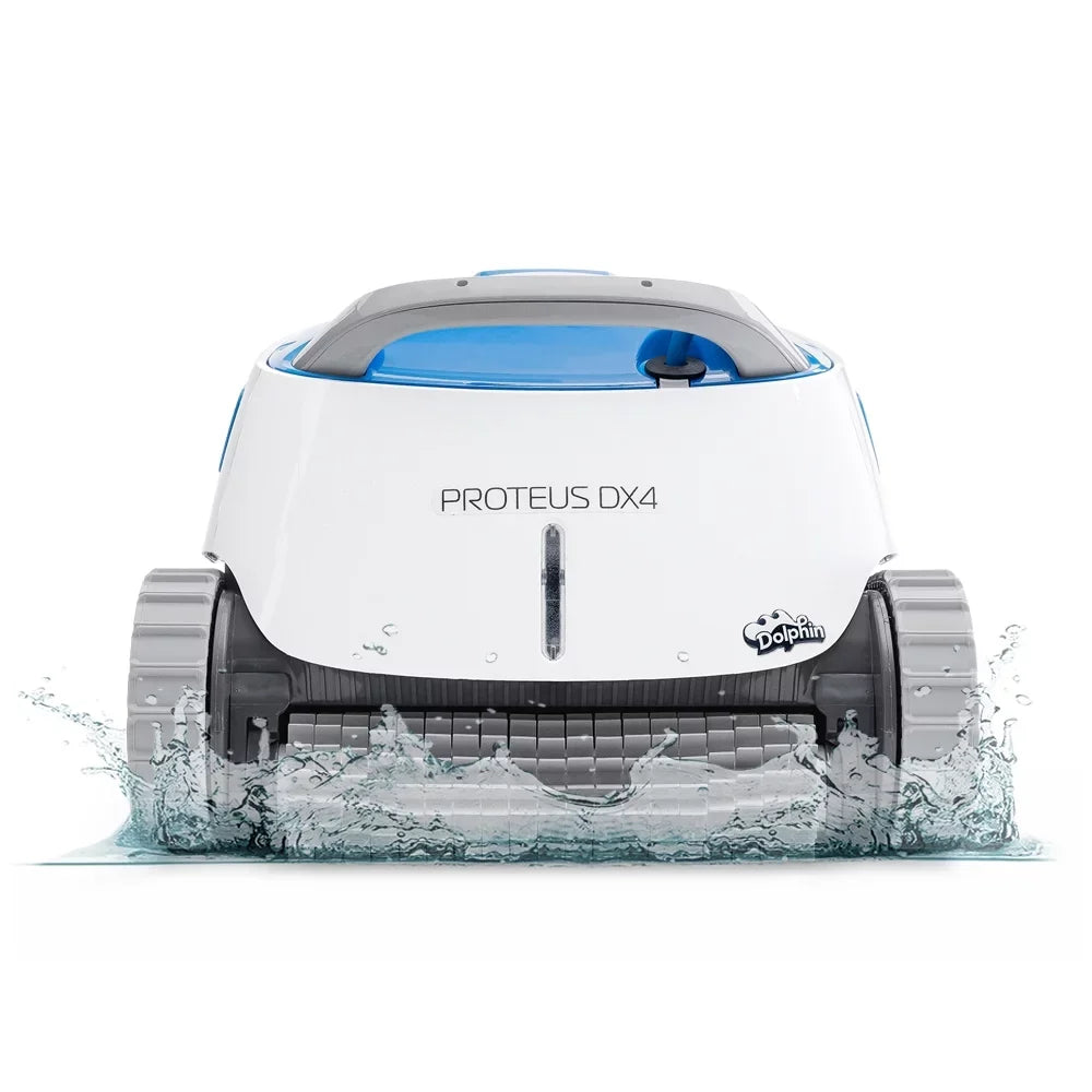 Dolphin Proteus DX4 Robotic Pool Vacuum Cleaner — Wall Climbing Capability — Powerful Waterline Scrubbing — Excellent for All Pool Types up to 50 FT in Length