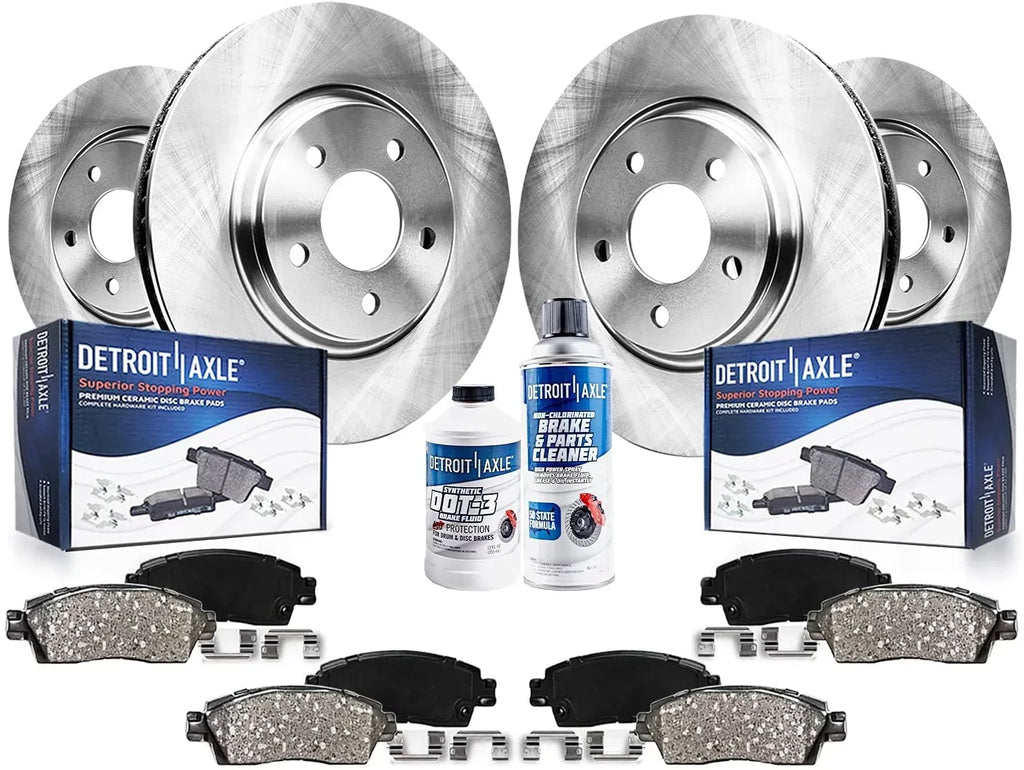 Detroit Axle - Brake Kit for 2010-2017 Chevrolet Equinox GMC Terrain Brake Rotors 2010 2011 2012 2013 2014 2015 2016 2017 Ceramic Brakes Pads Front and Rear Replacement : 12.64" inch Front Rotors