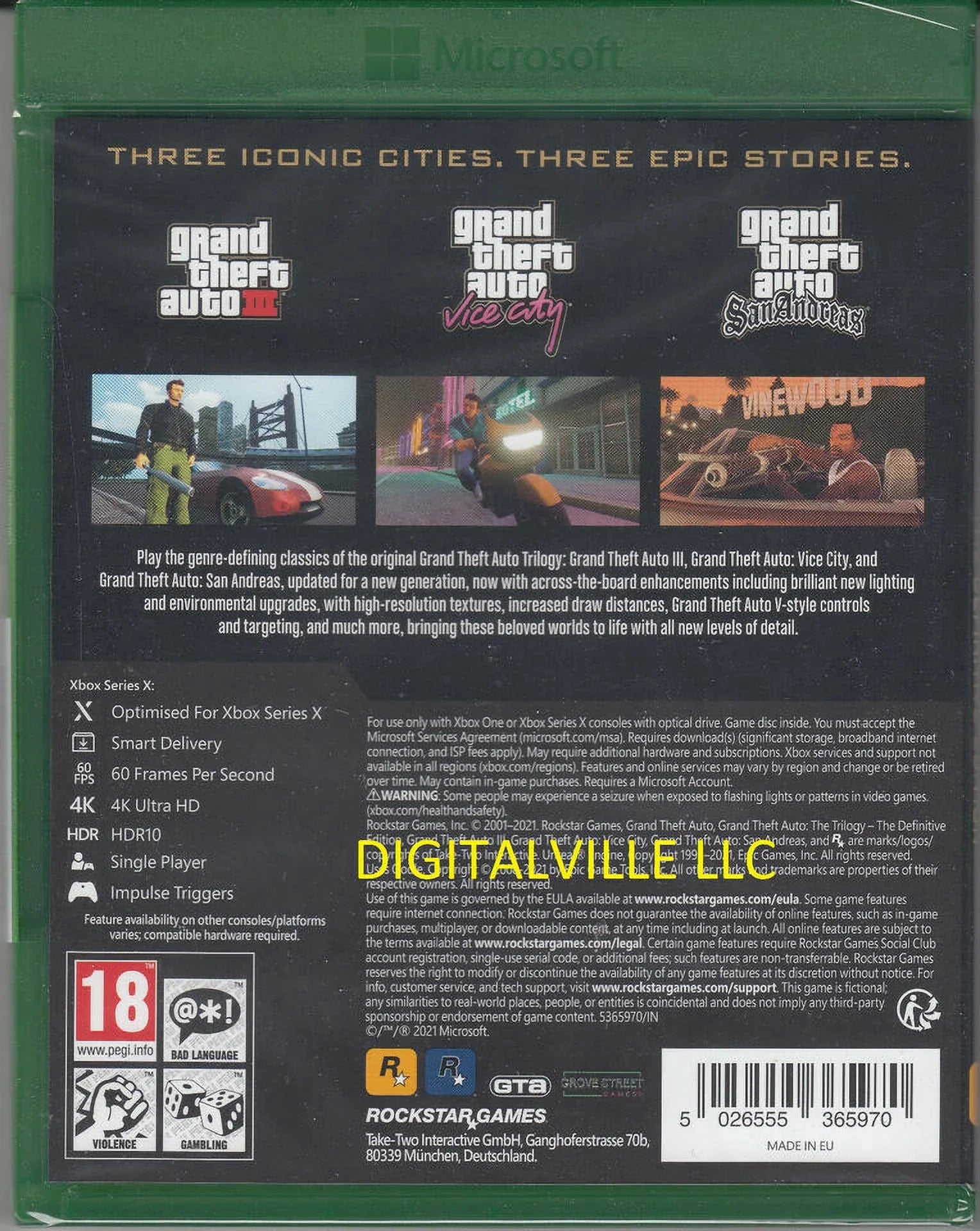 Brand New Sealed Grand Theft Auto Trilogy Xbox One and Series X Definitive GTA