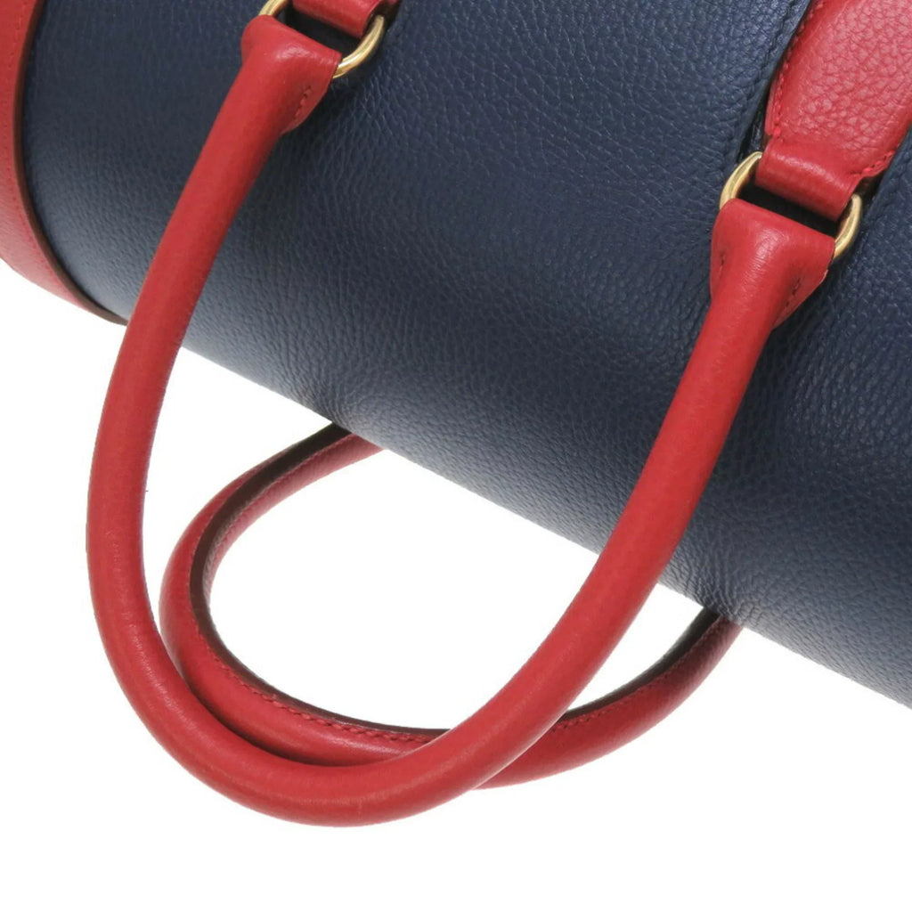 Pre-Owned Hermes Drag Voyage 48 Ardennes Blue Roy Rouge Vif Bicolor 〇Z Engraved Boston Bag Red (Fair)
