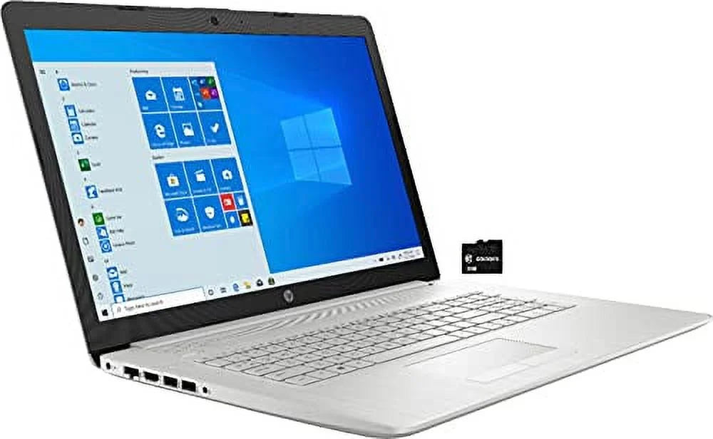 HP 2021 17.3" FHD IPS Laptop Computer 11th Intel Quad Core i5-1135G7, 16GB RAM 256GB SSD, Intel Iris Xe Graphics, USB-C Webcam WiFi HDMI Windows 10 S Silver+GOLDOXIS Card