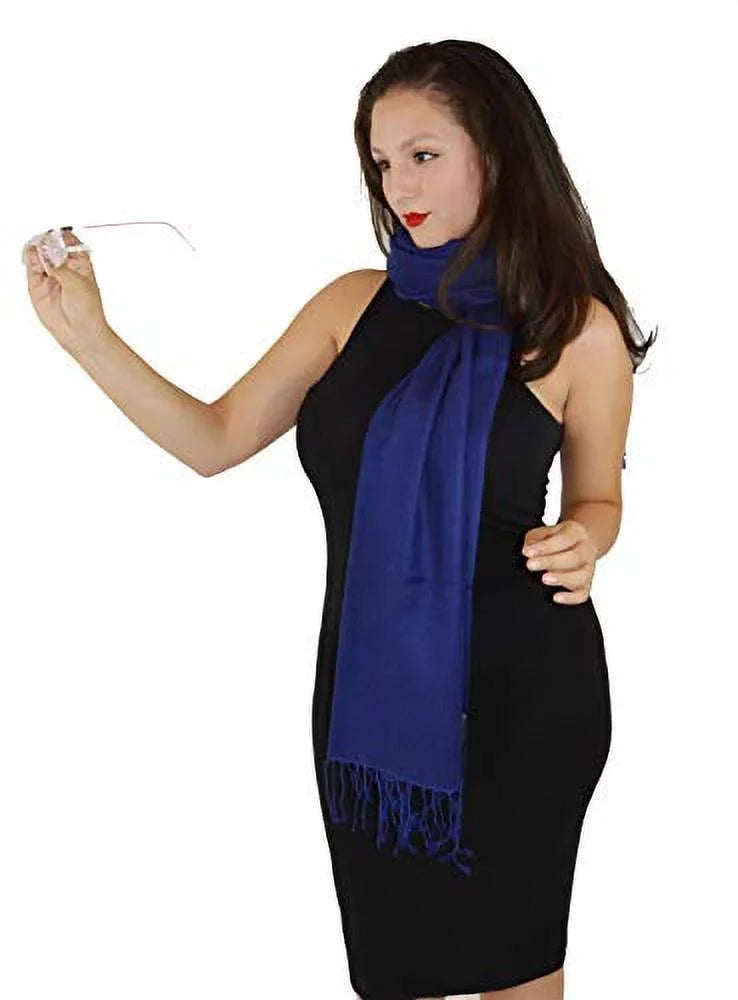 Scarf/Scarves/Shawl/Shawls/Stole/Wrap/Pashmina Scarf/Pashmina Shawl/Cashmere/Cashmere Scarf/Wool/Silk (Inky Navy)