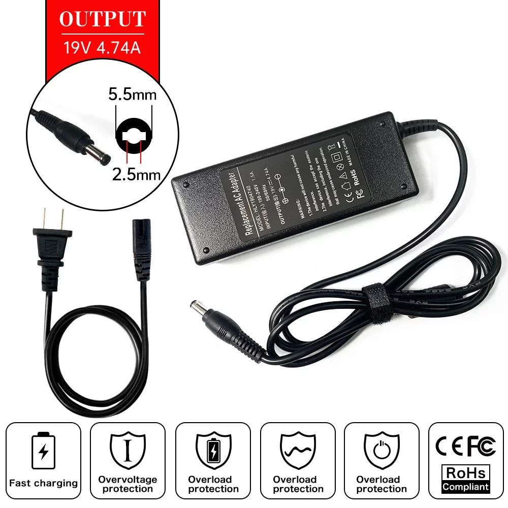 Laptop AC Adapter Charger for Toshiba Satellite Pro L300D-21R L300D-153 L300D-225 L500D-139 L300D-11O M300 P300D-21F L300D-120 C50-A-1DP L300D-138 L500D-136 A300D-155 L70-A-13R L300D-136 L300D-11I