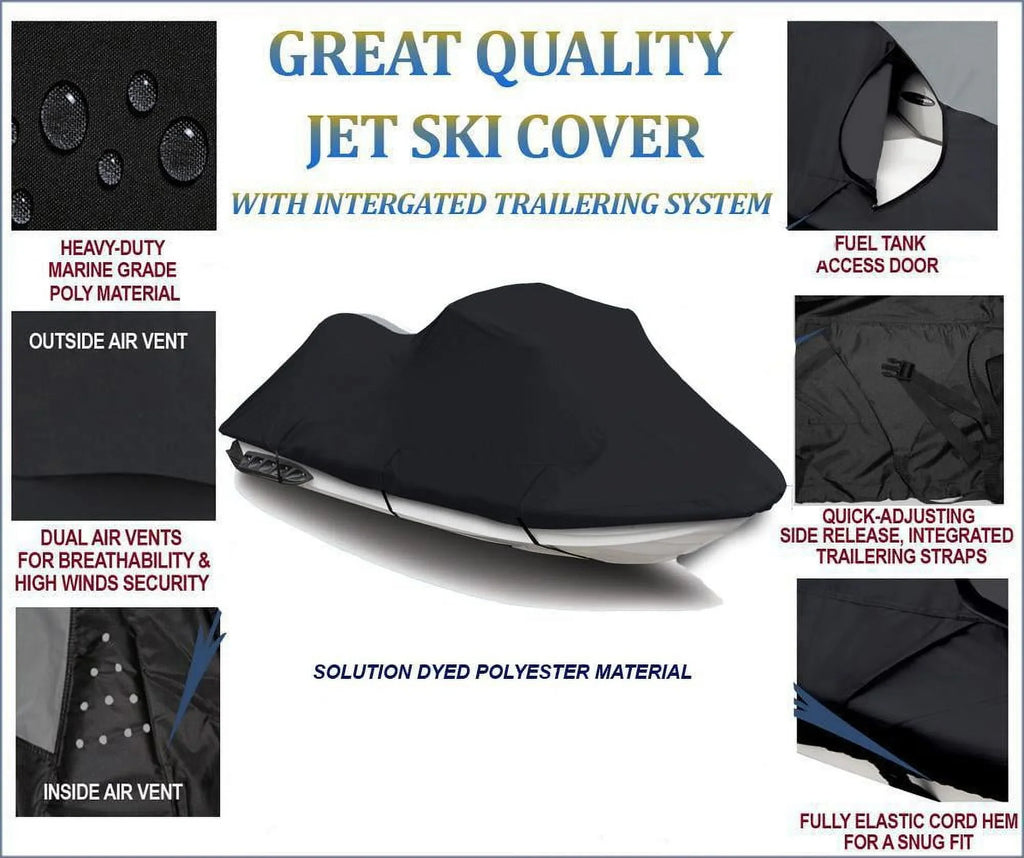 BLACK 600 DENIER JetSki Protection Fitting for Polaris Pro 785 1999 2000 Jet Ski Coating 1-2 Seater