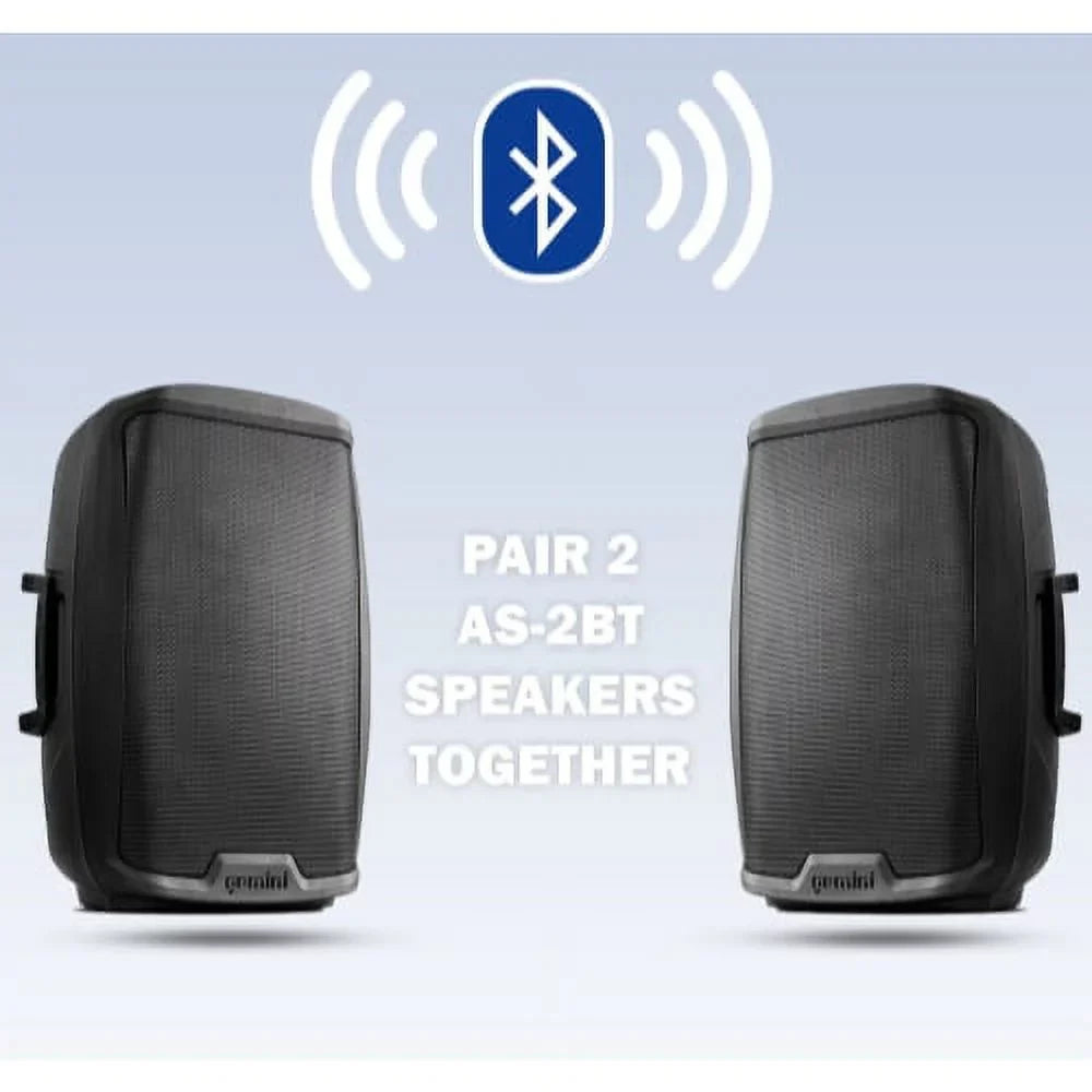Gemini Sound AS-2115BT Pro Audio Bluetooth 15" Inch 2000 Watts Active PA System DJ Speakers