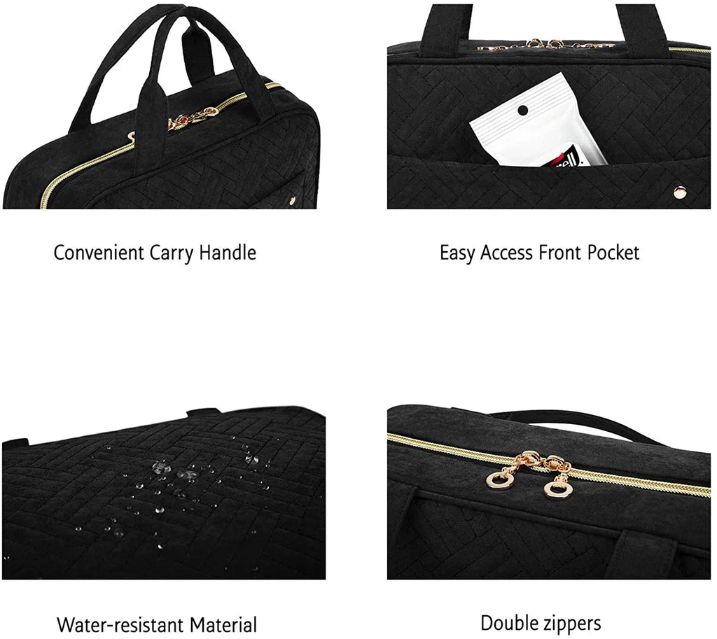 Toiletry Bag Travel Bag with Hanging Hook, Impervious Makeup Cosmetic Bag Travel Organizer for Accessories, Shampoo, Full Sized Container, Toiletries