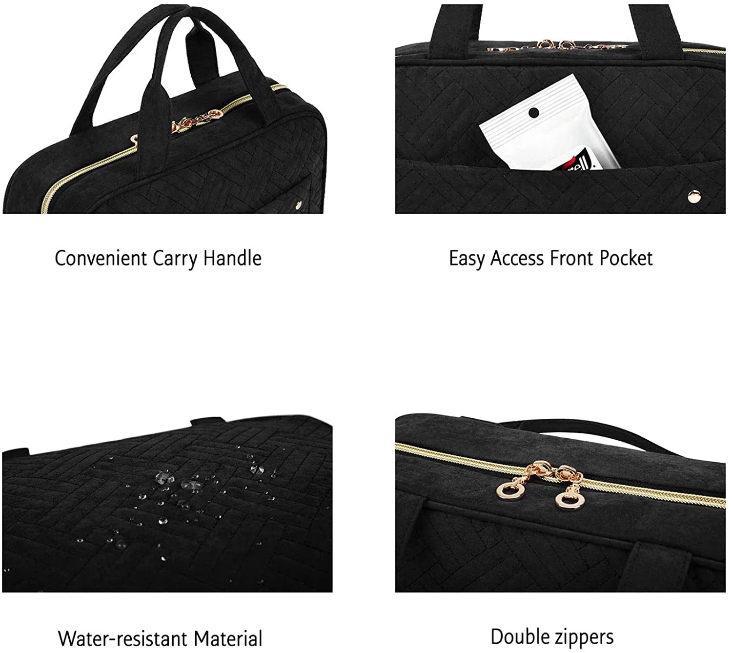 Toiletry Bag Travel Bag with Hanging Hook, Impervious Makeup Cosmetic Bag Travel Organizer for Accessories, Shampoo, Full Sized Container, Toiletries