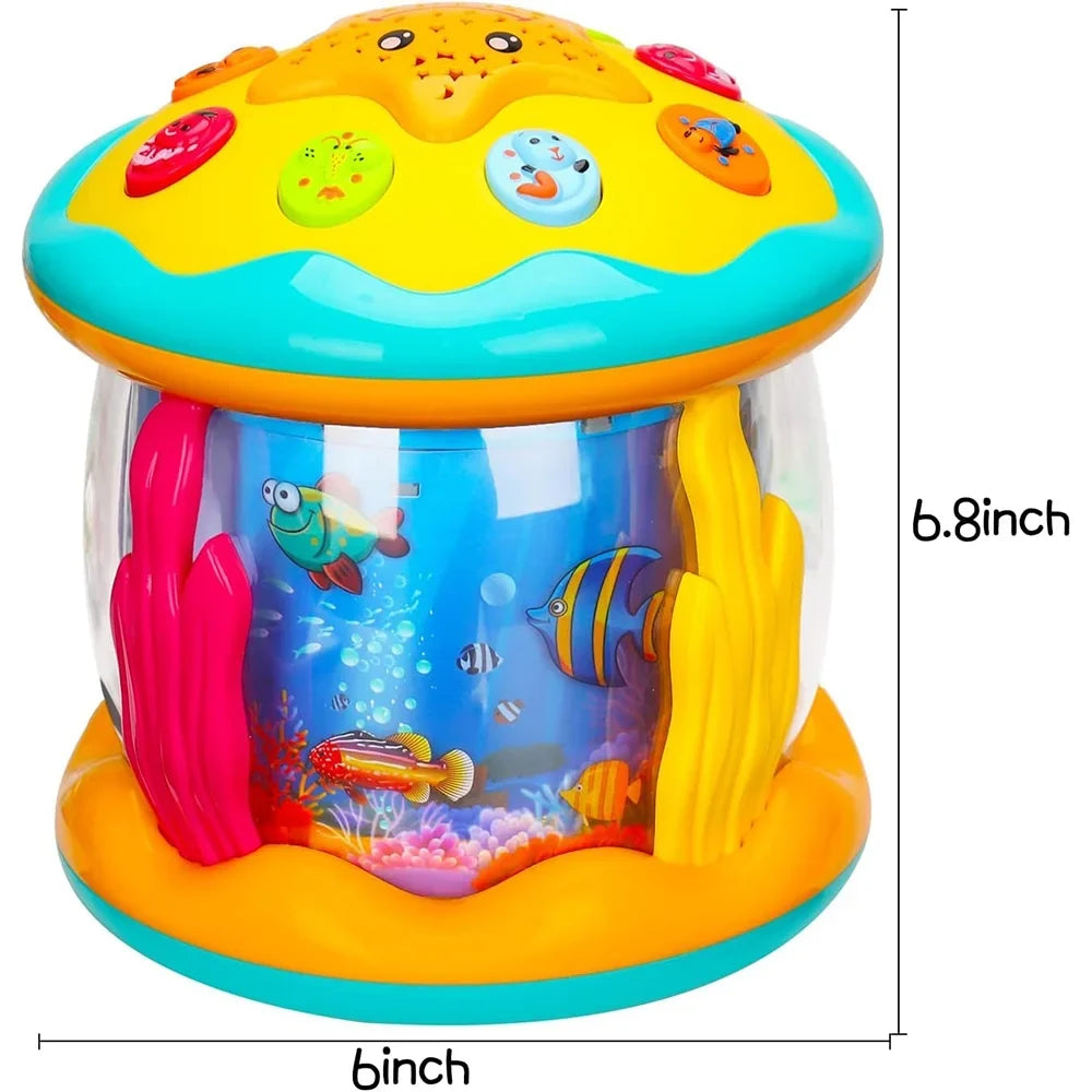 Baby Toys 6 to 12 Months - Musical Learning Infant Toys Ocean Rotating Star Light Projector - Crawling Toys for Baby 6+ Month Years Old Gift