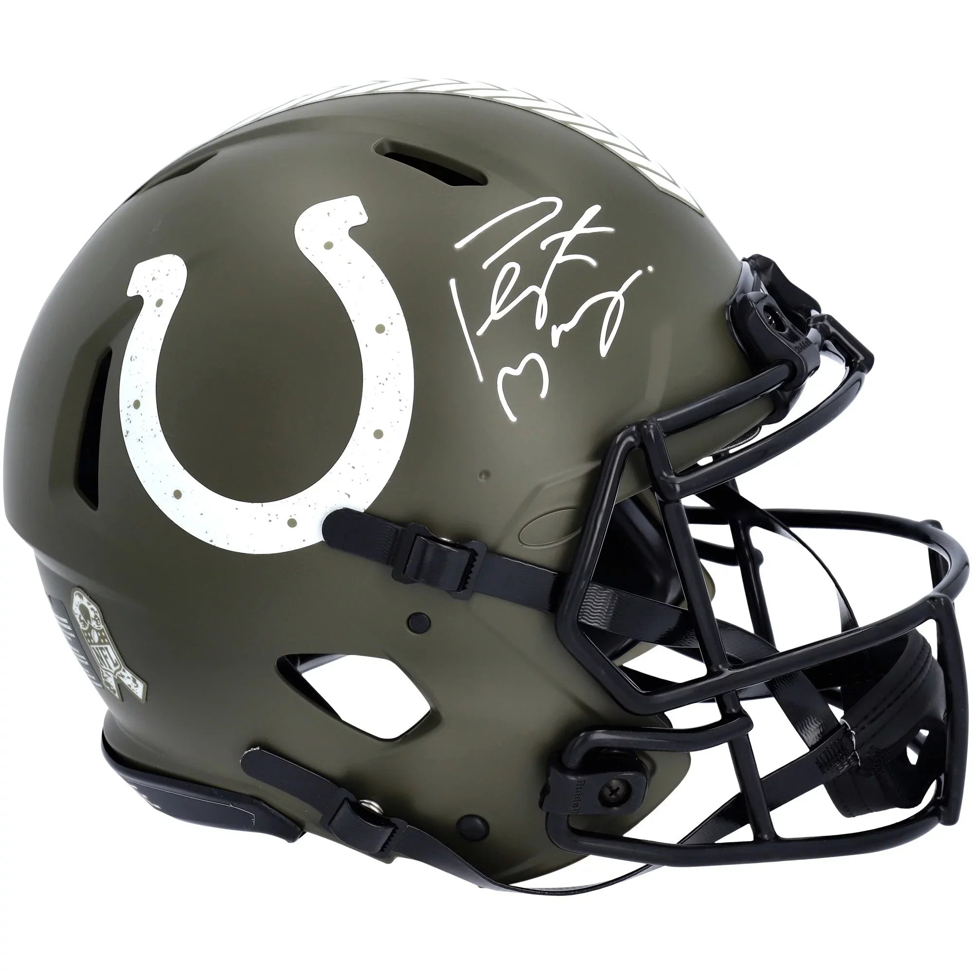 Peyton Manning Indianapolis Colts Autographed Riddell 2022 Salute to Service Speed Authentic Helmet