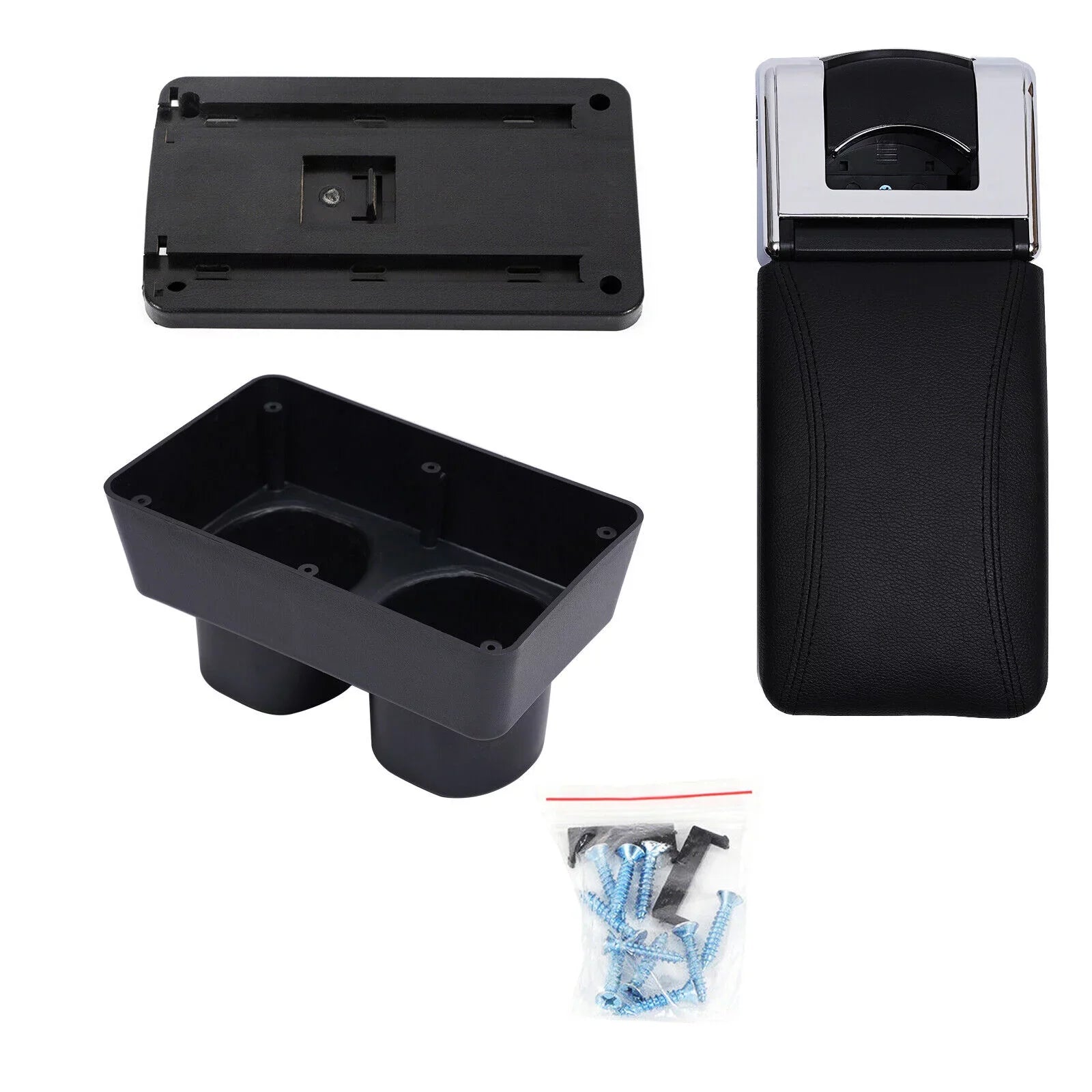 ZhdnBhnos Car Armrest Storage Box Container Rotatable Arm Rest Holder Center Console Black For Nissan Versa/Tiida/Latio 2007-2011