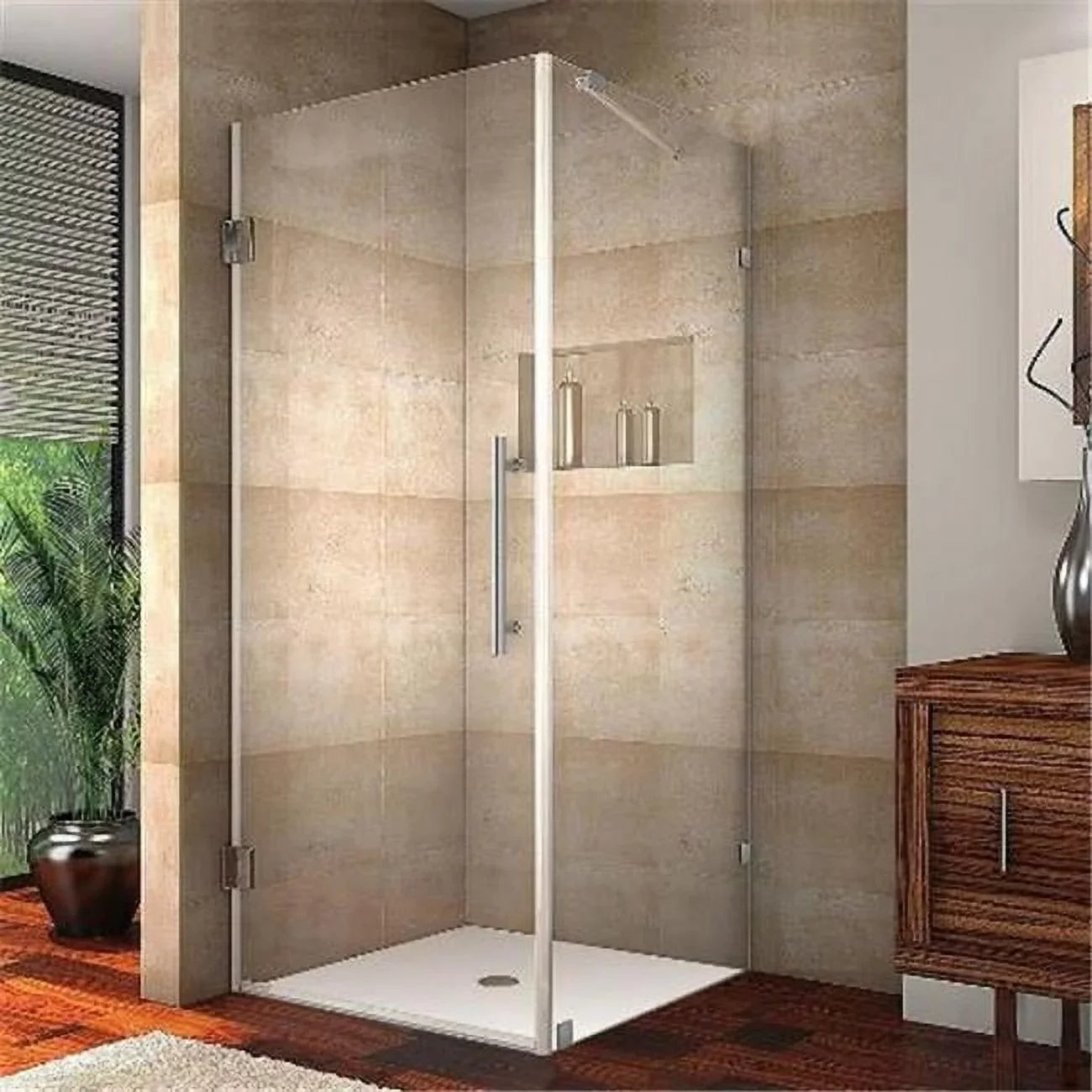 AstonGlobal Aquadica Completely Frameless Square Shower Enclosure in Chrome - 30 x 30 x 72 in.