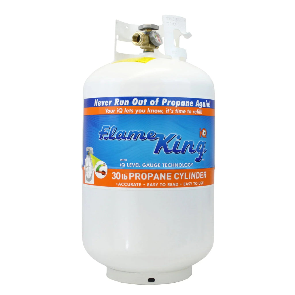 Flame King YSN330 30LB Steel Propane Tank Cylinder with Gauge and OPD Valve for Grills and BBQs, Camping, Fishing, & Outdoor Activities, White