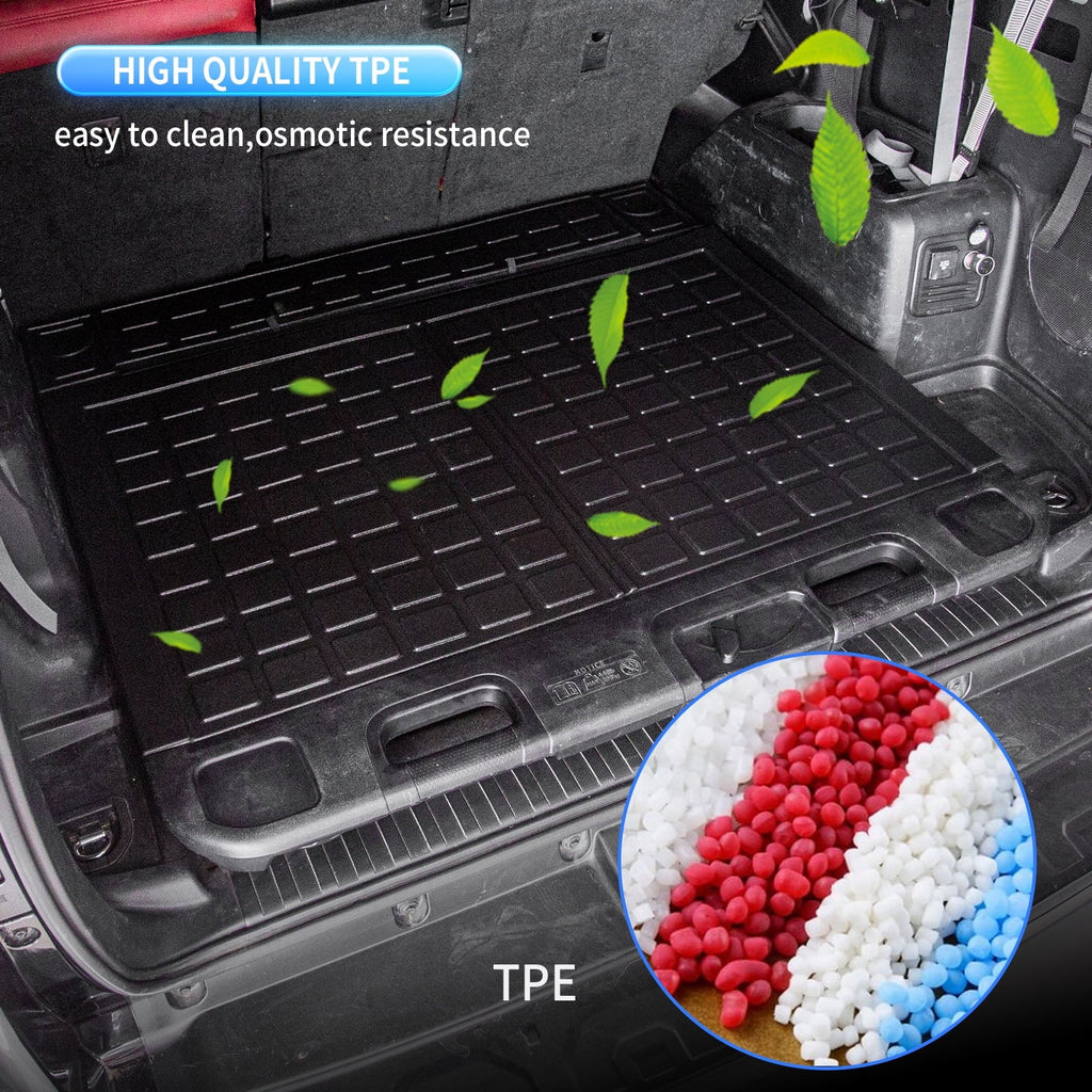 Floor Mats Suitable with Toyota 4Runner 2013-2023 Trunk Mat Cargo Liner Cargo Mat All Environment Trunk Liner 2022 4 Runner Accessories (Trunk Mat+Floor Mats,Fit W/Sliding Tray)