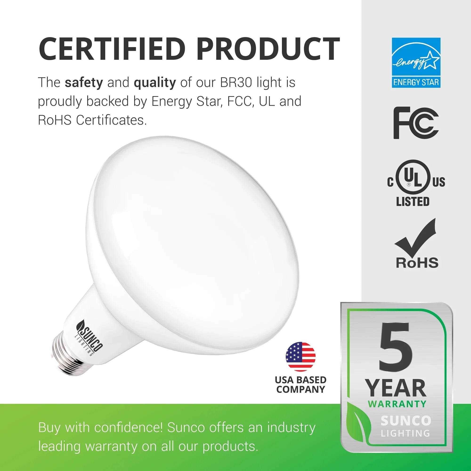 Sunco Lighting 32 Pack BR30 LED Bulb, 11W=65W, 3000K Warm White, 850 LM, E26 Base, Dimmable, Indoor Flood Light for 5" or 6" Cans - UL & Energy Star
