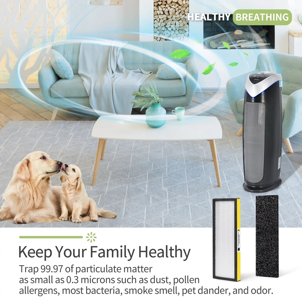 DAJDAH FLT4825 HEPA Filter B Replacement for Germ Guardian Air Purifier Filter Replacement Models AC4820 AC4825E AC4900CA | 4*HEPA + 6*Pre-Filters