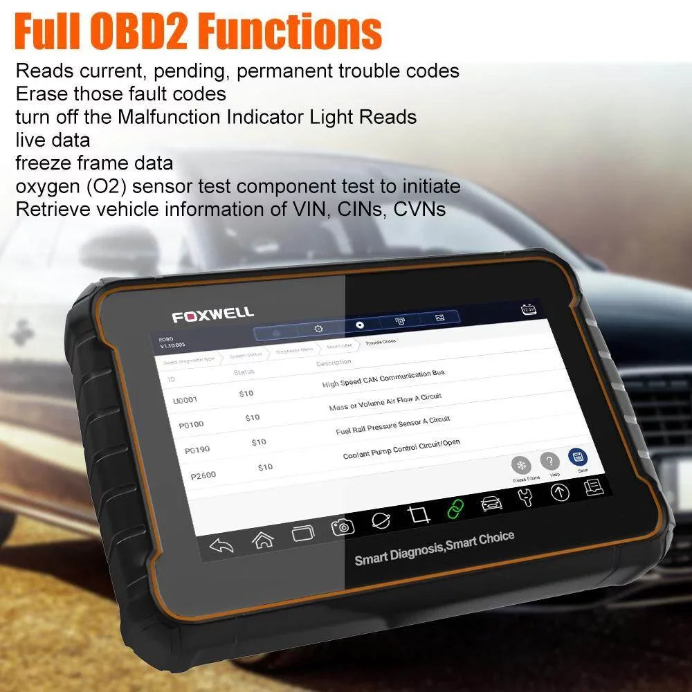 Foxwell GT60 Bluetooth Automotive Bidirectional Diagnostic Scan Tool Car All Systems OBD2 Scanner Code Reader 24 Reset Maintenance Services ABS Bleeding Vehicle Analyzer Auto Vin 2 Year Free Update