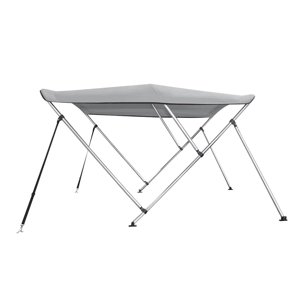 Bimini Top Ship Shield 46" High 3 Bow 79"-84" Wide 6' L Gray, w/ Rear Poles